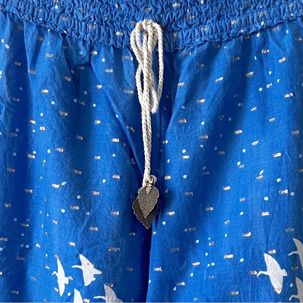 Women's Blue and Green Pajama Pants - Picture 3 of 6